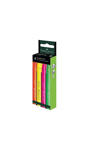 Faber Castell 38 Textliner 4lü Fosforlu Kalem Seti
