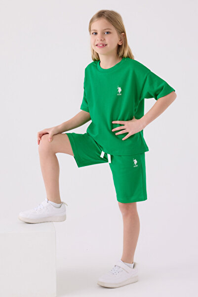 U.S. Polo Assn. Girl's Green Bermuda Suit