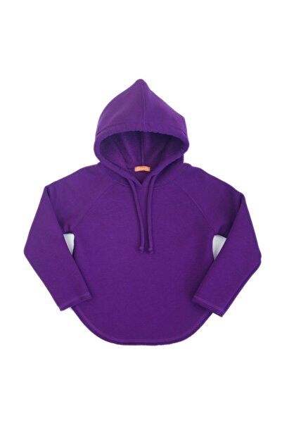 Karamela Kapişonlu Sweatshirt Mor