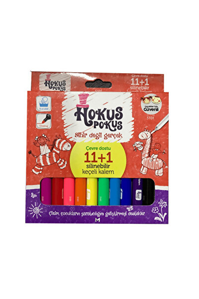 Masaüstü 5101 قلم تلوين هوكوس بوكوس 11+1 لون