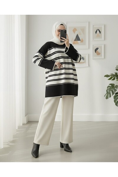 Modamorfo Велосипедна коміркова трикотажна туніка - чорна