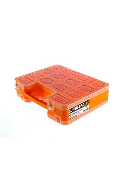 Süper Bag 22 Alfa Çift Yönlü Organizer Balıkçı Malzeme Kutusu Turuncu