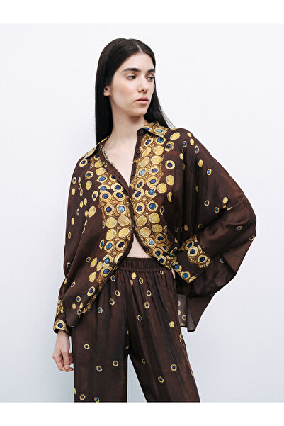 Nocturne Draped patterned shirt