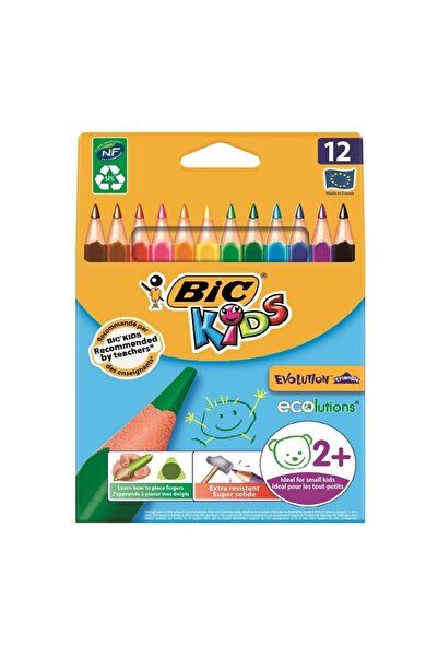 Bic Evolution Triangle Jumbo Crayons 12 Colors 1632