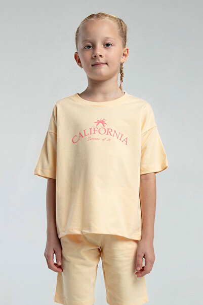 Rolypoly Girl's Cream Two Thread 100% Cotton Bermuda Suit