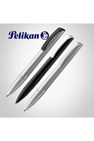 Pelikan K83 ربط قلم حبر جاف فضي وأسود