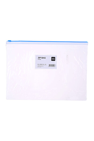 Deli PVC Fermuarlı ve Kartvizitli A4 Dosya Şeffaf 5526
