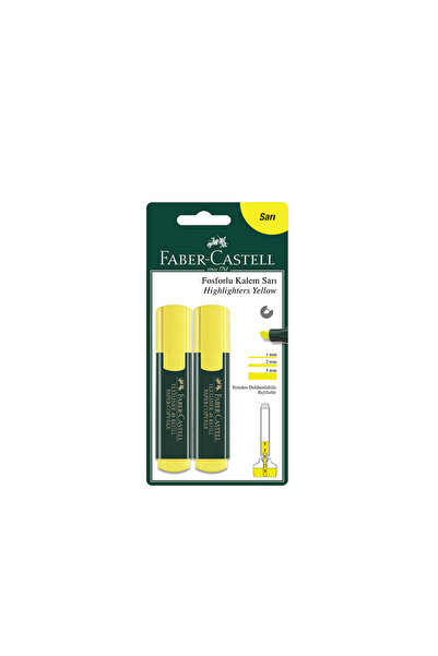 Faber Castell Faber-Castell 1548 Fosforlu Kalem Sarı 2 li Blister