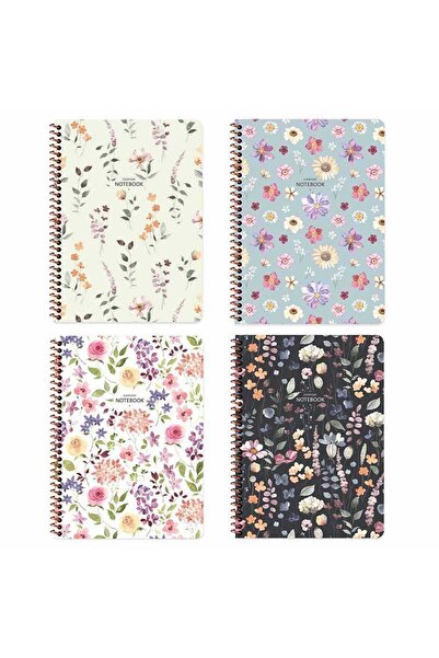 KESKİN COLOR KESKİN 385342-99 16,5X22,5 80Yp Kareli Çiçek Defter Karton Kapak