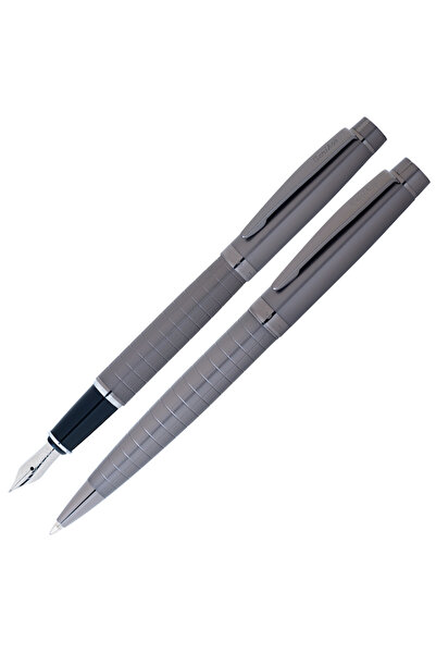Scrikss Honour 38 Fountain and Ballpoint Pen Set of 2 Carbon Gray