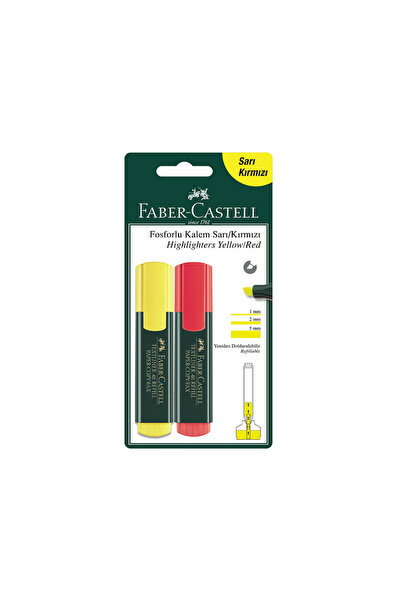 Faber Castell Faber-Castell 1548 Highlighter Pen Yellow-Red 2-Pack Blister