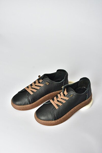 Fox Shoes V999060503 Black Genuine Leather Women's Sports Shoes Sneakers