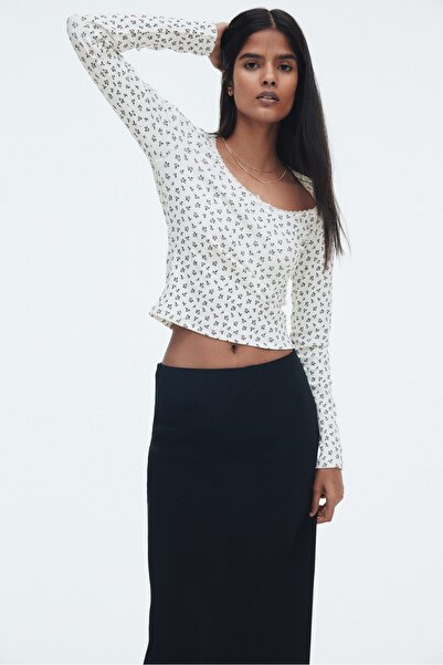 H&M Ribanalı Jarse Üst