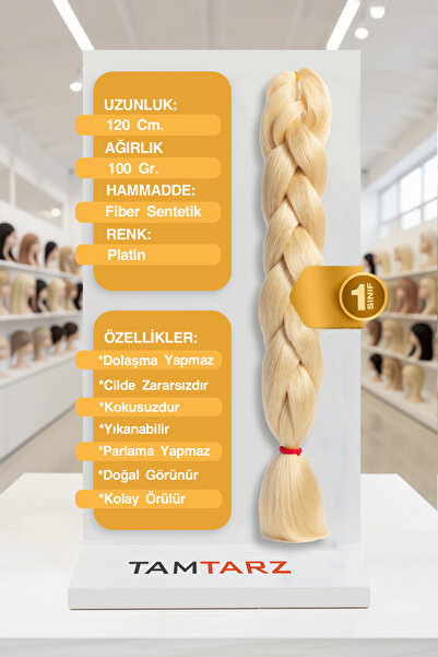 TAM TARZ Afrika Örgüsü Rasta Ve Box Braid için Fiber Sentetik Saç (Renk Kodu 613) Platin