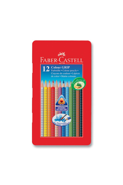 Faber Castell 2001 Kuru Boya Kalemi Metal Kutu 12 Renk