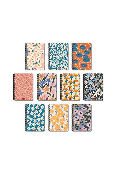 Colornote Papirüs Papirüs Çiçek Pp Kapak 72 Yaprak 16x23cm Spiralli Çizgili D...