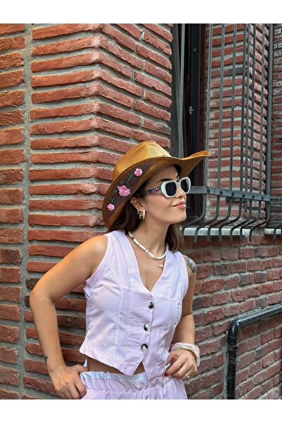 LAGRANZE قبعة رعاة البقر خمر للجنسين