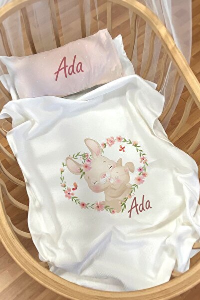 Homamia Isme Özel Pike Seti 70x120 Anne Yanı Ve Park Yatak Anne Bebek Tavşan