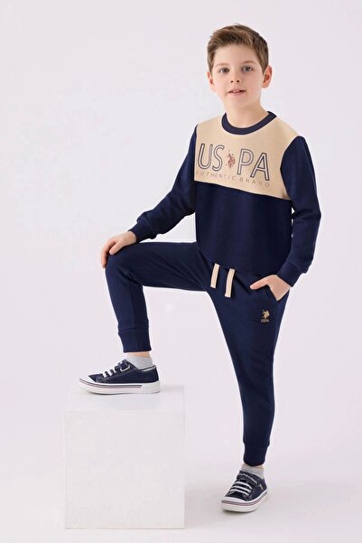 U.S. Polo Assn. Fiú tréningruha szett - bézs