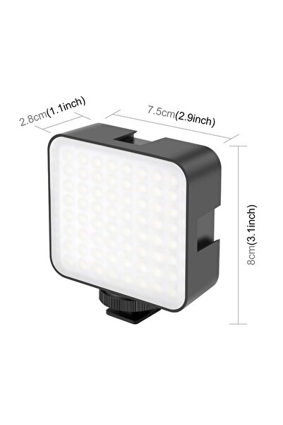 Tianya Fotograf ve Video için Mini 64 LED Light 5 Watt 800 Lümen Işık Canon Nikon Sony Fujifilm Olympus