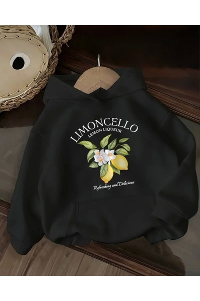 FUFLUNS سويت شيرت بقلنسوة كبير الحجم مطبوع عليه ليمونسيلو للجنسين للنساء/الرجال