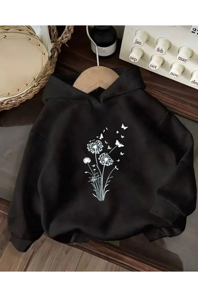 FUFLUNS سويت شيرت مطبوع عليه الفراشة والشجيرة للجنسين