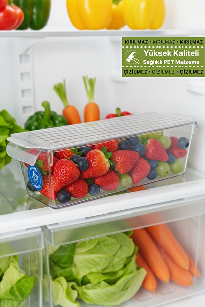 EVLE Unbreakable, Scratch-Resistant Refrigerator Organizer, Organizer, Storage Container S Size