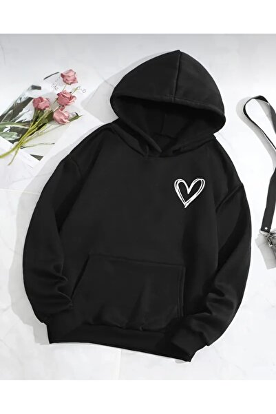 FUFLUNS SWEATSHIRT DE MĂRIME MARE CU IMPRIMARE MINIMALĂ