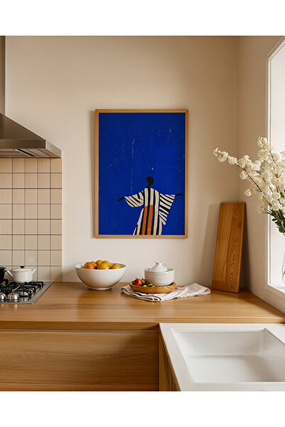 Push Studio Celestial Stripes - Doğal Ahşap Çerçeveli Tablo - Soyut Figüratif Poster