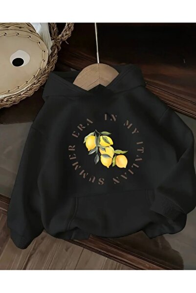 FUFLUNS سويت شيرت بقلنسوة كبير الحجم للجنسين للرجال والنساء مطبوع عليه ليمون ...