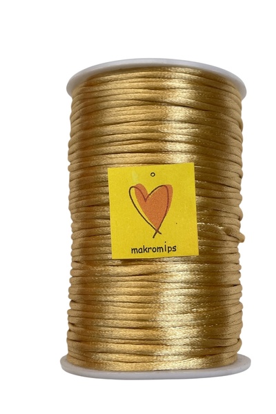 Makromİps 2 mm Thick Flosh Cord 1 Spol (100 Yrd) Rat Tail Jewelry Bracelet Evening Dress Lace Decoration Pack