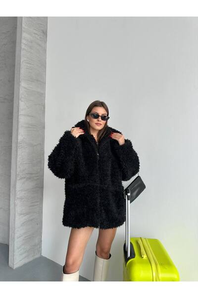 ZF BUTİK Premium Fabric Lamb Zipper Coat