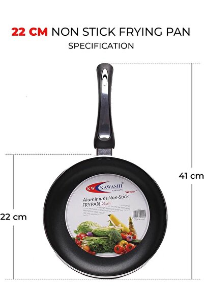 Kawashi 22cm Non-Stick Aluminum Fry Pan | Compact Scratch-Resistant Cooking Pan for Everyday Use