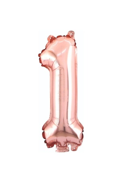 Trend Hediye Sepeti Folyo Balon 1 Rakamı Helyum Balon 76 Cm Rose Gold Renk - ...
