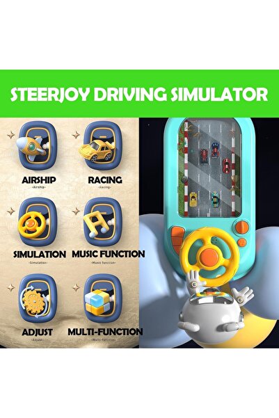 REZZOSS لعبة عجلة قيادة موسيقية للأطفال، لعبة سباق سيارات محاكاة للأطفال الصغار مع صوت، لون أخضر