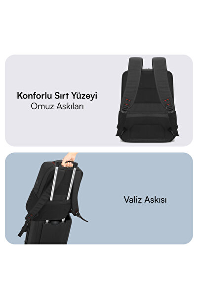 Mack حقيبة ظهر للأعمال X Notebook مقاس 14.1 بوصة من MCC-804 باللون الأسود