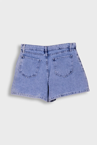 Oui Clothing Fermuar Detaylı A Kesim Rahat Denim Şort Etek