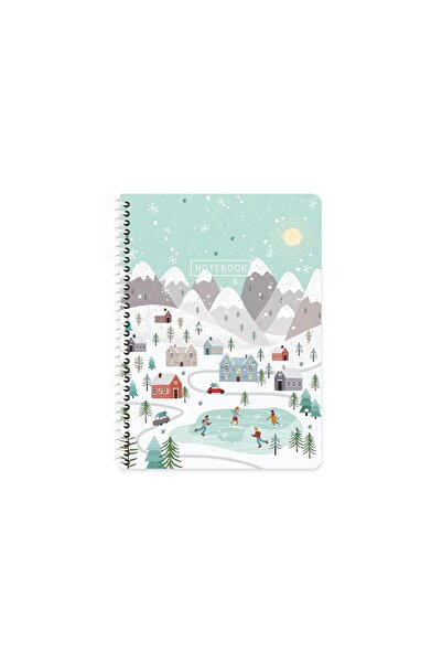 KESKİN COLOR Sharp 16.5*22.5 Checkered Cardboard Cover Spiral Seasons Noteboo...