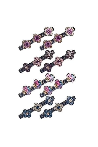 Fohyloy Set de 8 agrafe de păr, plastic, multicolore, 9,5 x 3 cm