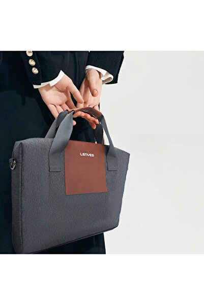 Lenyes Lb544 15-16 Inch Waterproof Laptop Bag Rambler Series Polyester Fabric Grey