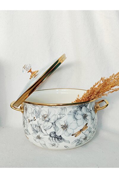 EBRULİEMAYE Yusufcuk Enamel Lux Pot 5 Liters 24 cm Milk Yogurt Casserole Pot