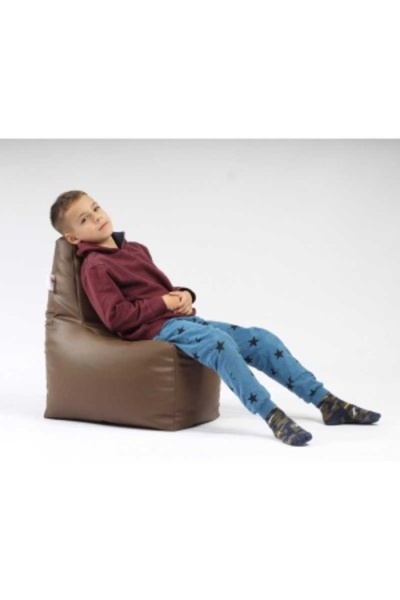 Pufrelax Fotoliu tip Scaun Sunlounger Junior, Material Piele ecologica - Chocolate
