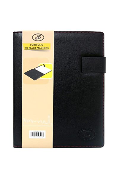 JB محفظة ذات جيبين مع حامل هاتف A4 أسود