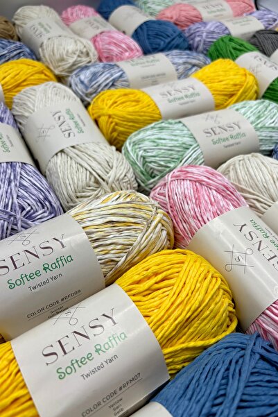 SENSY Premium Softee Raffia Yumuşak Rafya İpi Kağıt İpi El Örgü İpi Hobi İpi Supla İpi Çanta İpi Haki