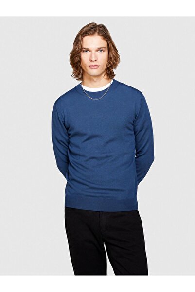 Sisley Men's Sweater Wool Blend Crew Neck Sweater 323A11Bas100Y-Sis06U