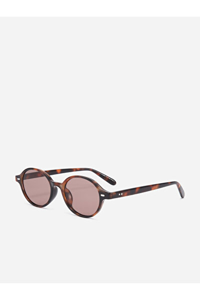 Styli Tortoiseshell Print Round Sunglasses