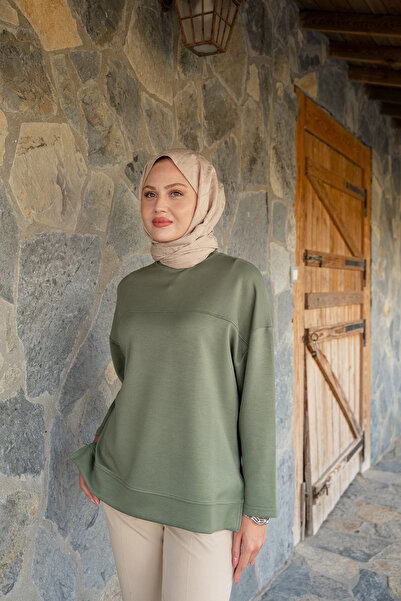 LOCCO Women's Oval Cut Tunic Green