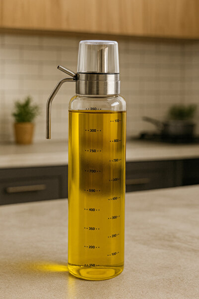 YzHome Borosilikat Cam Kulplu 950ml Yağlık Sirkelik Damlatmaz Yağdanlık