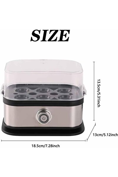 Yelajoy Egg Cooker,6 Egg Capacity,Electric Smart Stainless Steel,Auto Shut Off,with Tray and Lid,200W