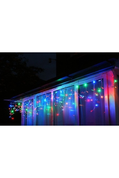 SDX Market Instalație de Crăciun, Cortină cu franjuri multicolore de 5 m x 0,...